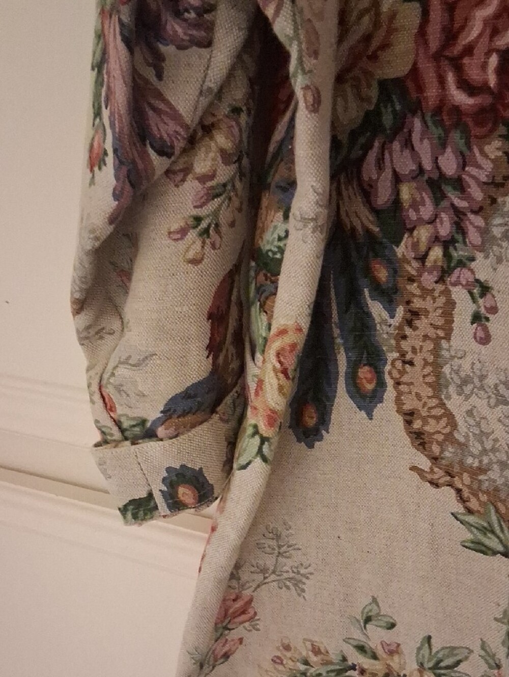 Floral Button-Front Blazer Jacket in Beige with Pink & Green - Picture 6 of 6